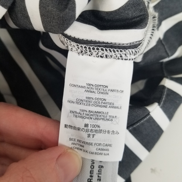 NWT J. Crew Off the Shoulder Bow Front Long Sleeve Blouse Size M Striped - Picture 14 of 14